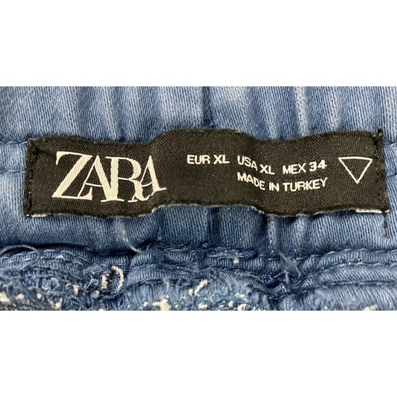 Zara Joggers Mens XLarge Blue Adjustable Waist Pockets Pull On Sweats Active - Picture 8 of 12